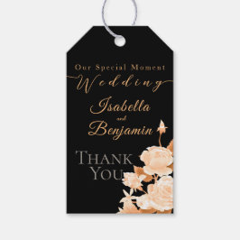 エレガント金ゴールドバラブ結婚ラック ギフトタグ