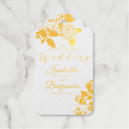 エレガント金ゴールドバラブ結婚ラック ギフトタグ