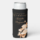 エレガント金ゴールドバラブ結婚ラック スリム缶クーラー (Seltzer正面)