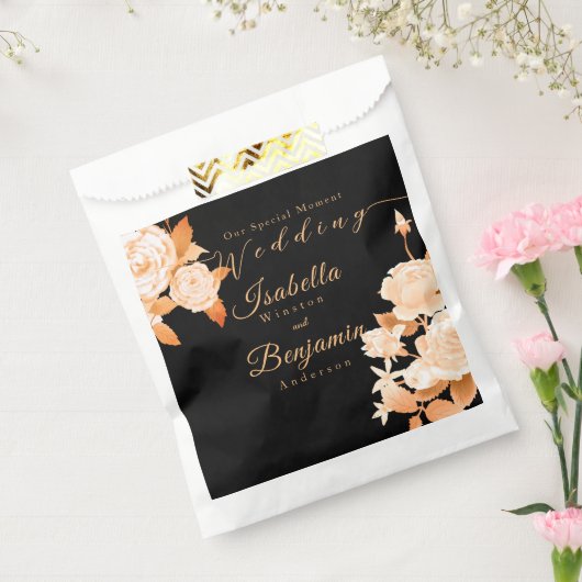 エレガント金ゴールドバラブ結婚ラック フェイバーバッグ (封をした状態)