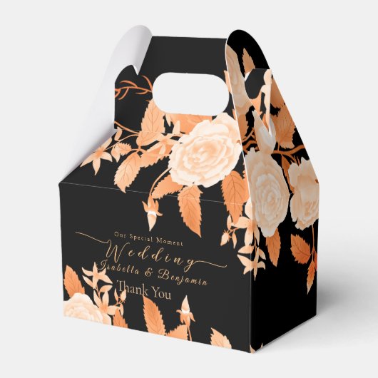 エレガント金ゴールドバラブ結婚ラック フェイバーボックス (正面サイド)