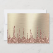 エレガント金ゴールドバラ金ゴールドグリッタードリップ誕生日 サンキューカード (裏面)