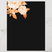 エレガント金ゴールドバラ黒い空白の座席図 (裏面)