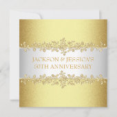 エレガント金ゴールドバラ50周年記念パーティー 招待状 (正面)