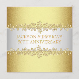 エレガント金ゴールドバラ50周年記念パーティー 招待状