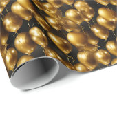 エレガント金ゴールドバルーンのタイル模様 ラッピングペーパー (ロールコーナー)