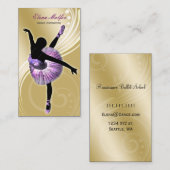 エレガント金ゴールドバレリーナ 名刺 (正面/裏面)