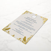 エレガント金ゴールドバード&フローラ企業のイベント 箔招待状 (回転した状態)