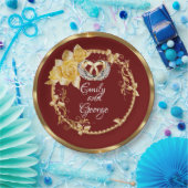 エレガント金ゴールドバ結婚ルガンパーソナライズされたディ ペーパープレート (パーティー)