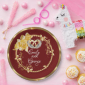 エレガント金ゴールドバ結婚ルガンパーソナライズされたディ ペーパープレート (パーティー)