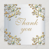 エレガント金ゴールドバ縁どローク・オン・シ結婚ェア (正面/裏面)