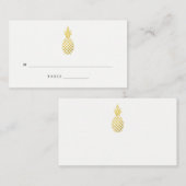 エレガント金ゴールドパイナップル結婚の護衛カード プレイスカード (正面/裏面)