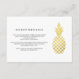 エレガント金ゴールドパイン結婚アップルのゲスト詳細 エンクロージャーカード