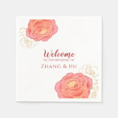 エレガント金ゴールドパイ中国のニー結婚ズ スタンダードカクテルナプキン (正面)