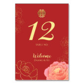 エレガント金ゴールドパイ中国のニー結婚ズ テーブルナンバー (正面)