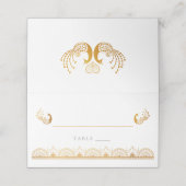 エレガント金ゴールドパターンインディアン結婚の プレイスカード (外部開封)