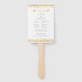 エレガント金ゴールドパターンインディアン結婚式 プログラム ハンドファン (裏面)