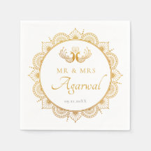 エレガント金ゴールドパターンインディアン結婚