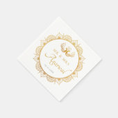 エレガント金ゴールドパターンインディアン結婚 スタンダードカクテルナプキン (角)