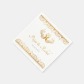 エレガント金ゴールドパターンインディアン結婚 スタンダードカクテルナプキン (角)