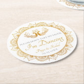 エレガント金ゴールドパターンインディアン結婚 ラウンドペーパーコースター (アングル)