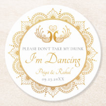 エレガント金ゴールドパターンインディアン結婚