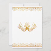 エレガント金ゴールドパターンインディアン結婚 招待状 (裏面)