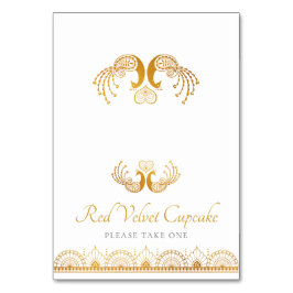 エレガント金ゴールドパター結婚ンインディアンのビュッフェラベル テーブルナンバー