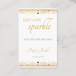 エレガント金ゴールドパター結婚ンインディアンの輝き 名刺