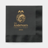 エレガント金ゴールドパーソナライズされたオーナメント 箔ナプキン (正面)