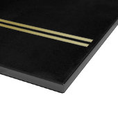 エレガント金ゴールドパーソナライズされたモノグラムオンブラック カッティングボード (角)