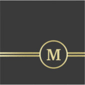 エレガント金ゴールドパーソナライズされたモノグラムオンブラック シール (正面)