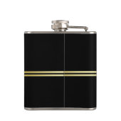 エレガント金ゴールドパーソナライズされたモノグラムオンブラック フラスク (裏面)