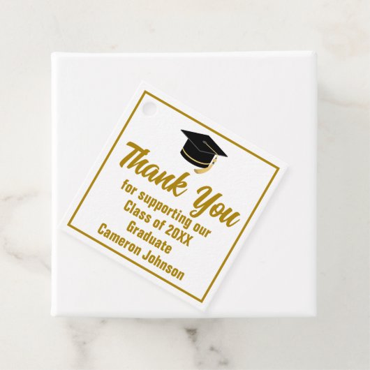 エレガント金ゴールドパーソナライズされた2025卒業パーティー フェイバータグ (インサイチュ)
