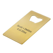 エレガント金ゴールドパーソナライズされたGroomsmen クレジットカード栓抜き (裏面アングル)