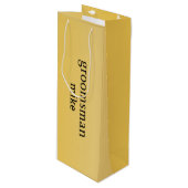 エレガント金ゴールドパーソナライズされたGroomsmen ワインギフトバッグ (正面アングル)