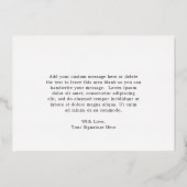 エレガント金ゴールドパープルフローラ葬儀サンキューカード 箔招待状 (裏面)