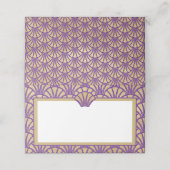 エレガント金ゴールドパープル結婚アールデコイベント プレイスカード (外部開封)