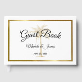 エレガント金ゴールドパームモダンツ・トロピカル結婚ズ ゲストブック (正面)