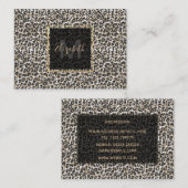 エレガント金ゴールドヒョウアニマルプリント型 名刺 (正面/裏面)