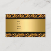 エレガント金ゴールドヒョウアニマルプリント 名刺 (裏面)