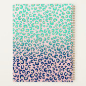 エレガント金ゴールドヒョウ印刷ブルーミントグラデーションピンク プランナー手帳 (裏面)