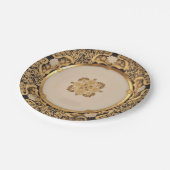 エレガント金ゴールドビエ結婚ンのサービス紙プレート ペーパープレート (アングル)