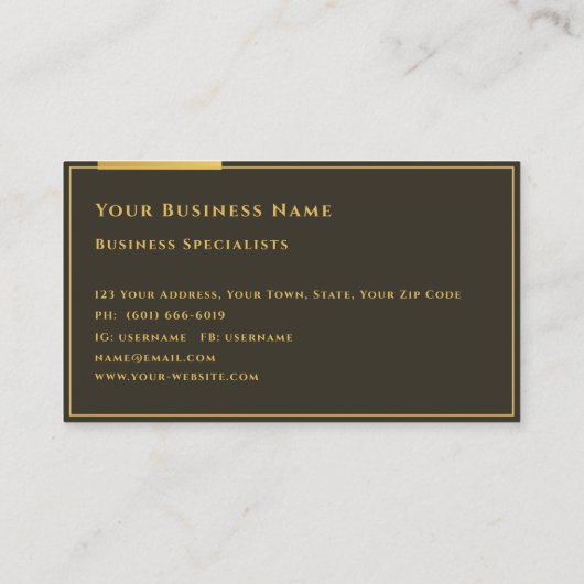  エレガント金ゴールドビジネスプロフェッショナルテクスチャB 名刺 (裏面)