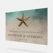 エレガント金ゴールドビーチをテーマにした結婚もの アクリルサイン (傾斜)