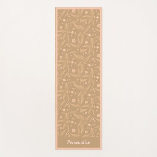 エレガント金ゴールドピンクの葉葉型禅ヨガ ヨガマット (正面)