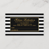 エレガント金ゴールドピンクフローラストライプの紹介 名刺 (裏面)