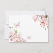 エレガント金ゴールドピンクフローラミカンス サンキューカード (裏面)