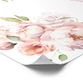 エレガント金ゴールドピンクフローラミスカインスナック ポスター (角)