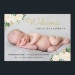 エレガント金ゴールドピンクフローラ写真の生誕発表 案内状<br><div class="desc">リトル・ベイリー店でフローラ誕生のお知らせをもっと！</div>